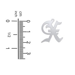 Men's Gothic Initial Pendant Necklace - X