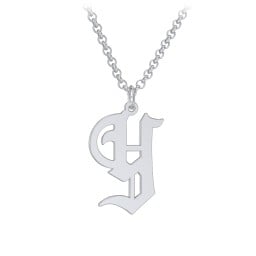 Men's Gothic Initial Pendant Necklace - Y