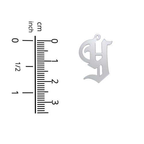 Men's Gothic Initial Pendant Necklace - Y – Sterling Silver