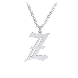 Men's Gothic Initial Pendant Necklace - Z
