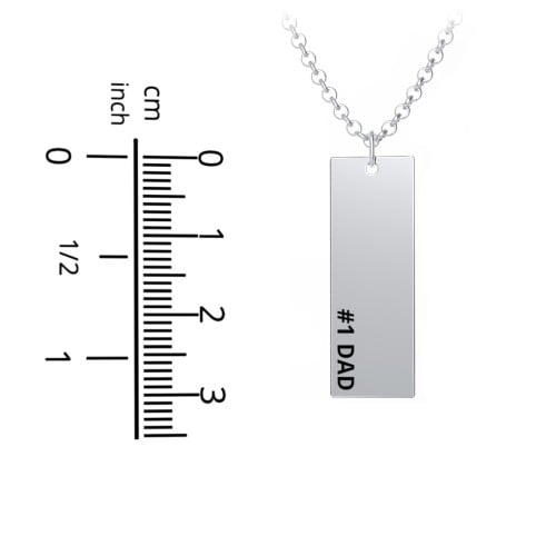 Men's Engravable #1 DAD Long Tag Necklace