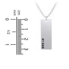Men's Engravable #1 DAD Long Tag Necklace