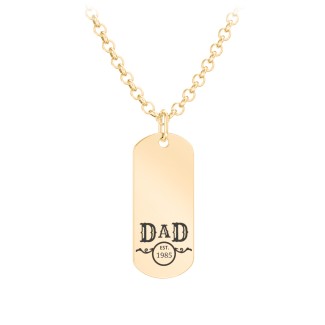 Men's Engravable DAD Tag Necklace with Year