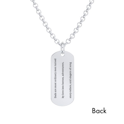 Men's Engravable DAD Tag Necklace with Year – Sterling Silver