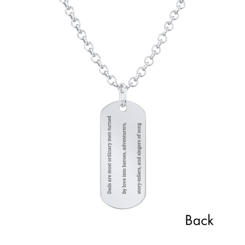 Men's Engravable DAD Tag Necklace – Sterling Silver