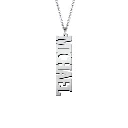 Men's Personalized Vertical Name Necklace in 925 Sterling Silver