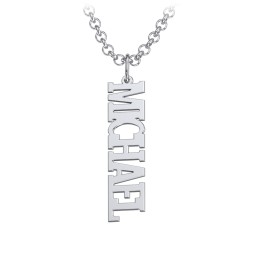 Men's Personalized Vertical Name Necklace in 925 Sterling Silver