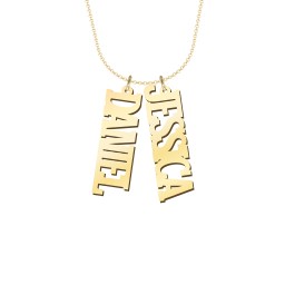 Men's Personalized Vertical 2 Name Necklace