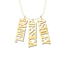 Men's Personalized Vertical 3 Name Necklace