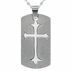 Stainess Steel Necklace With Centre Cross Design – Stainless Steel