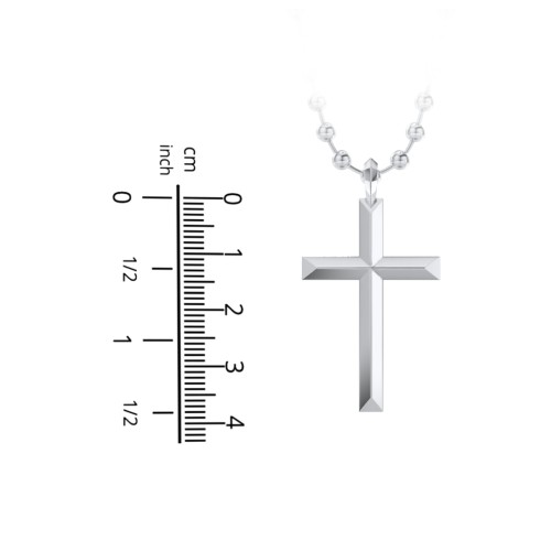Men’s Engravable Knife Edge Silver Cross Pendant – Sterling Silver