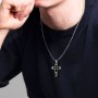 Men’s Engravable Cut-out Silver Cross Pendant