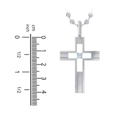 Men’s Engravable Cut-out Silver Cross Pendant