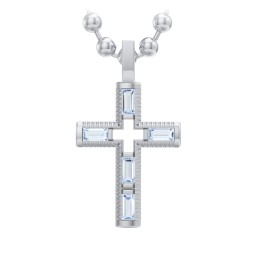 Men’s Baguette Birthstone Cross Pendant