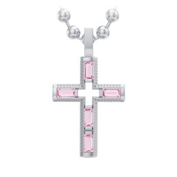 Men’s Baguette Birthstone Cross Pendant