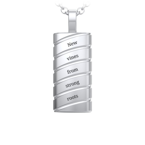 Men’s Engravable Diagonal Grooved Pendant – Sterling Silver