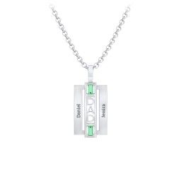 Men’s Engravable 2-Stone “Dad” Pendant
