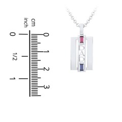 Men’s Engravable 2-Stone “Dad” Pendant