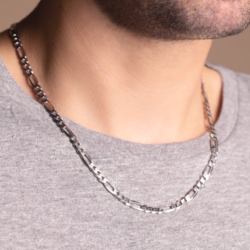 Men’s 22" Sterling Silver Figaro Link Chain Necklace – Sterling Silver
