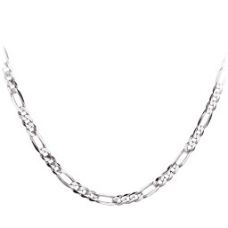 Men’s 24" Sterling Silver Figaro Link Chain Necklace in 925 Sterling Silver