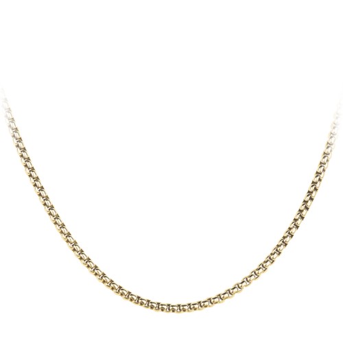 Men’s 22" 14K Gold Thick Rounded Box Chain Necklace – 14K Yellow Gold