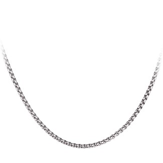 Men’s 22" Sterling Silver Thick Rounded Box Chain Necklace