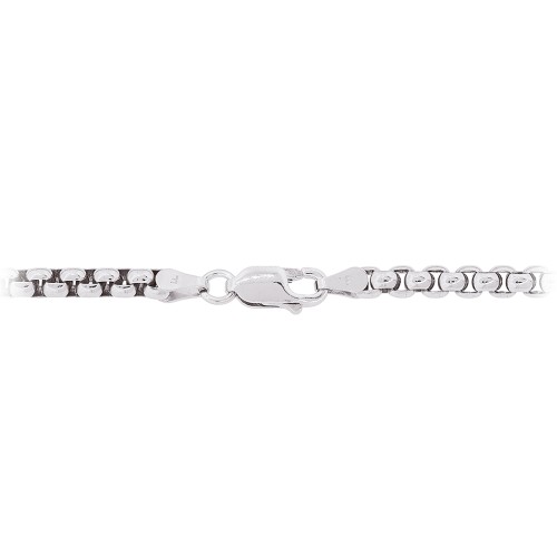 Men’s 22" Sterling Silver Thick Rounded Box Chain Necklace – Sterling Silver