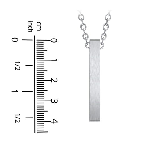 Men’s Engravable Vertical 3D Bar Necklace