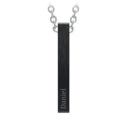 Men’s Engravable Vertical 3D Bar Necklace