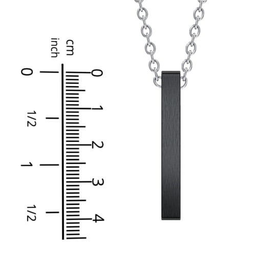 Men’s Engravable Vertical 3D Bar Necklace