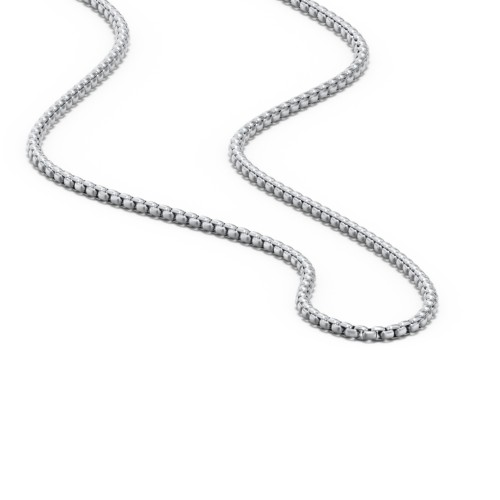 Men's 22" Rounded Box Chain Necklace – Sterling Silver
