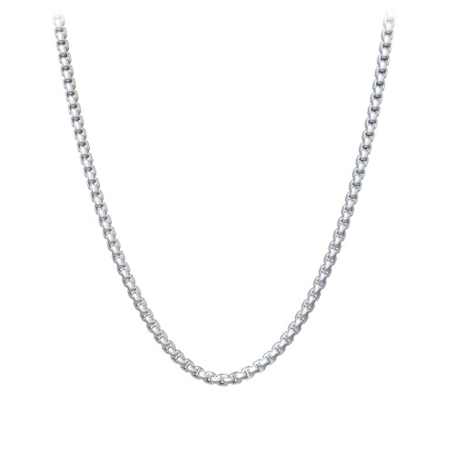 Men's 22" Rounded Box Chain Necklace – Sterling Silver