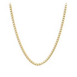 Men's 22" Rounded Box Chain Necklace in 10K Solid Yellow Gold