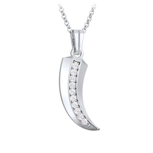 Men's Engravable Claw Necklace with Gemstones – Sterling Silver with Diamond