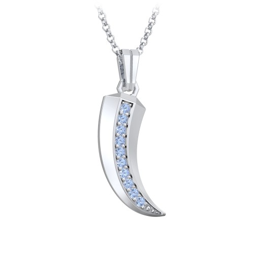 Men's Engravable Claw Necklace with Gemstones – Sterling Silver with Blue Topaz