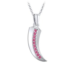 Men's Engravable Claw Necklace with Gemstones – 10K Yellow Gold with Ruby