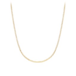 Men's 22" Open Curb Chain Necklace in 14K Solid Yellow Gold