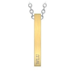 Men’s Engravable Vertical 3D Bar Necklace