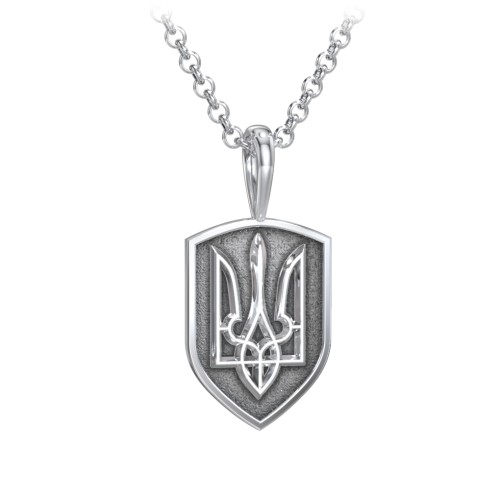 Men's Engravable Ukraine Coat Of Arms Shield Necklace – Sterling Silver