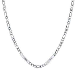 Men’s Figaro Chain with 2 Engravable Bars