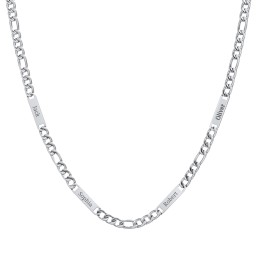 Men’s Figaro Chain with 4 Engravable Bars in Stainless Steel