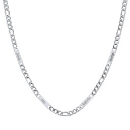 Men’s Figaro Chain with 4 Engravable Bars in Stainless Steel