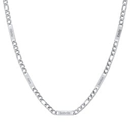 Men’s Figaro Chain with 5 Engravable Bars