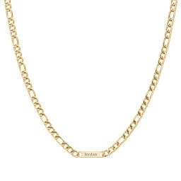 Men’s Figaro Chain with 1 Engravable Bar