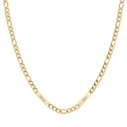 Men’s Figaro Chain with 2 Engravable Bars