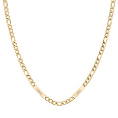 Men’s Figaro Chain with 2 Engravable Bars – Stainless Steel