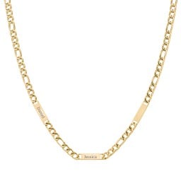 Men’s Figaro Chain with 3 Engravable Bars