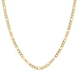 Men’s Figaro Chain with 4 Engravable Bars