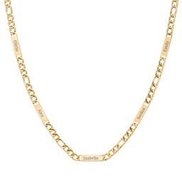 Men’s Figaro Chain with 5 Engravable Bars in Stainless Steel