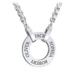 Men's Engravable Ring Necklace in Stainless Steel